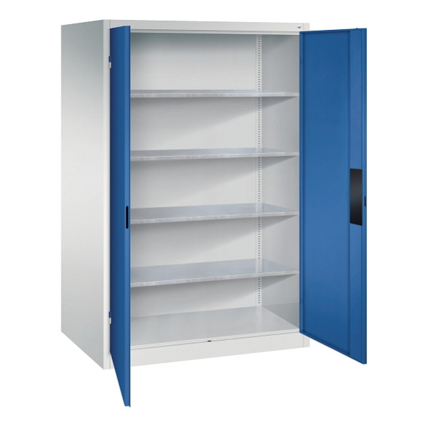 C+P Flügeltürenschrank Acurado, H1950xB1200xT800mm, 7035/5010, Traglast 110 kg, 8934-052 S10172