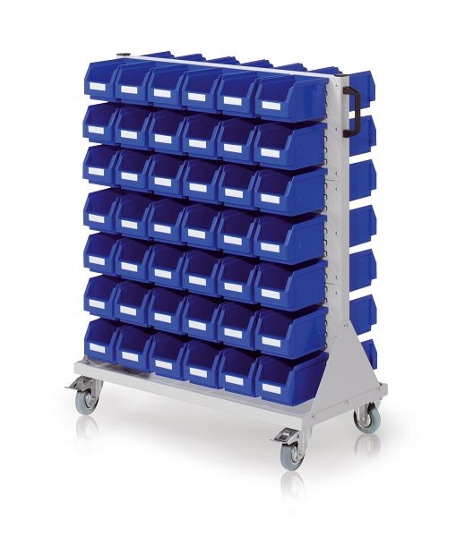 Kappes RasterMobil Rollwagen Größe 3 RAL 7035, H1230 x B1000 x T500 mm, Modell 73, Inklusiv Lagersichtkasten 84 x Größe 6, 7021.03.2013