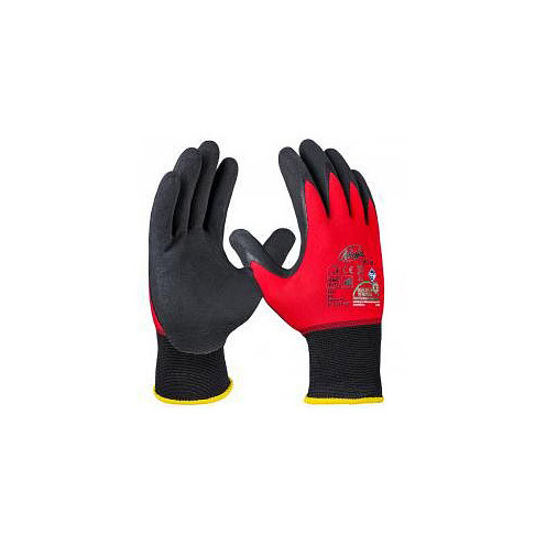 NINJA Ninja Tactus, NFT Nitrilschaum-Feinstrickhandschuh, rot / schwarz, 18 Gauge, Größe: 10, VE: 12 Paar, 803-10