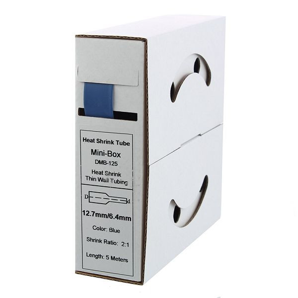 Offgridtec 5m Schrumpfschlauch 12,7mm>6,4mm blau, 7-01-000587