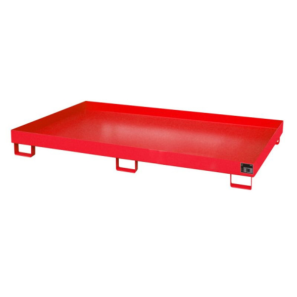 STEIN HGS Regalwanne RW, 282 Liter, RAL 3000 feuerrot, Gesamthöhe 225 mm, lackiert, ohne Gitterrost, 79217.0008