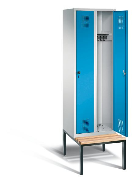 C+P Garderobenschrank Evolo, H2090xB610xT815mm, Farbe: Lichtgrau / Lichtblau, 48050-20 S10042