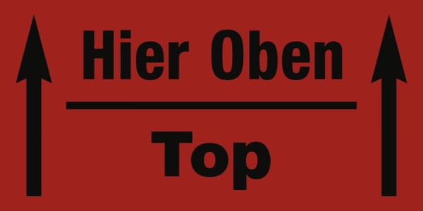 Moedel Hier Oben - Top, Papier, 140x70 mm, VE: 1000 Stück/Rolle, 105201