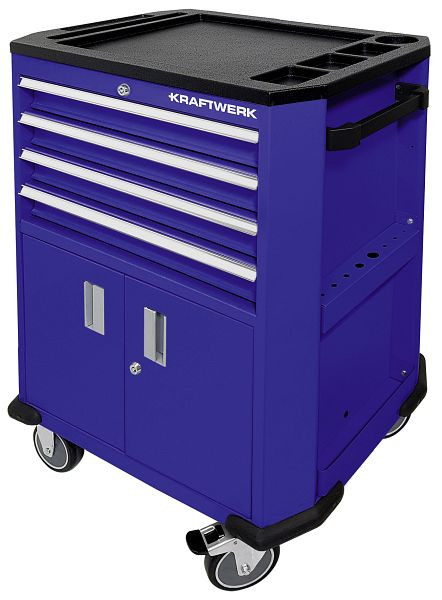 Kraftwerk Werkstattwagen P206 Blau mit Doppeltür + 4 Schubladen, leer, 2906BU