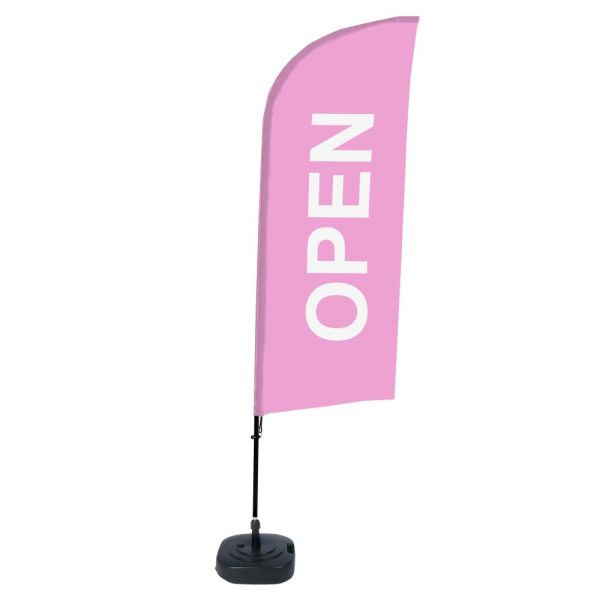 Showdown Displays Beachflag Alu Wind Komplett-Set Geöffnet Pink Englisch, BFAW310-WT21-I55