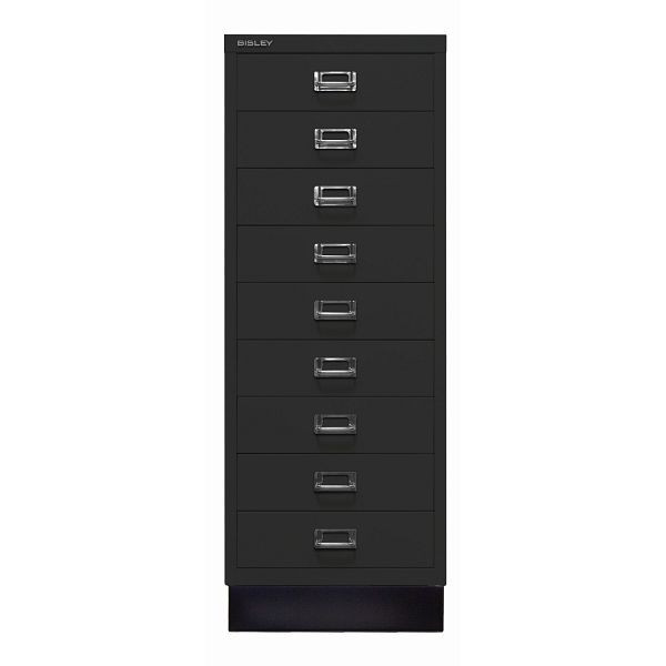 Bisley MultiDrawer™, Inkl. Sockel, DIN A3, 9 Schubladen, 133 schwarz antibakteriell, L39A39S133