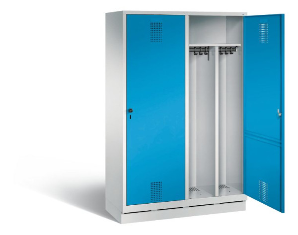 C+P Schwarz-Weiss-Spind Evolo, H1800xB1190xT500mm, Farbe: Lichtgrau / Lichtblau, 48220-40 S10008