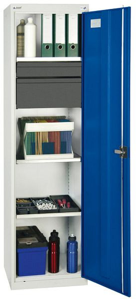 stumpf Werkzeug- und Materialschrank Serie 3000, 7035/5010, 1 Schublade 100 mm, 1 Schublade 200 mm, 3 Wannenböden, 3005774