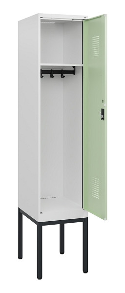 C+P Spind Evolo PLUS, Gestell, 1 Abteil, 1950x400x500mm, 9016/6019, Zylinderschloss, 0490305-12 S10046