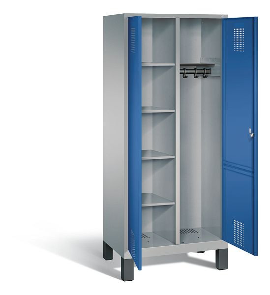 C+P Putzmittel-Spind Evolo, H1850xB810xT500mm, Farbe: Weißaluminium / Enzianblau, 48060-22 S10077