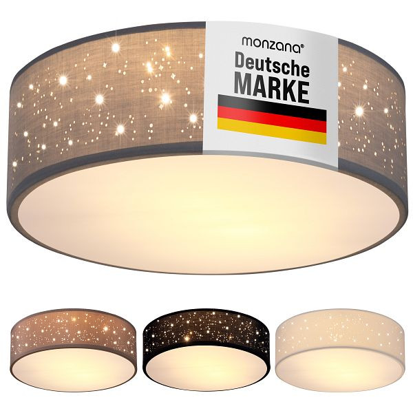 monzana Deckenlampe Grau Stoff Ø38cm Sternenhimmel, 109409