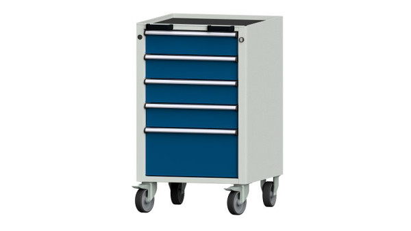 ANKE Werkbänke Rollcontainer, Modell 76 V, 570 x 615 x 930 mm, RAL 7035/5010, Wanne, 450.262