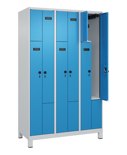 C+P Z-Spind Evolo PLUS, Füße, 6 Fächer, 1950x1200x500mm, 7035/5012, Drehriegel, 049013-326 S10001