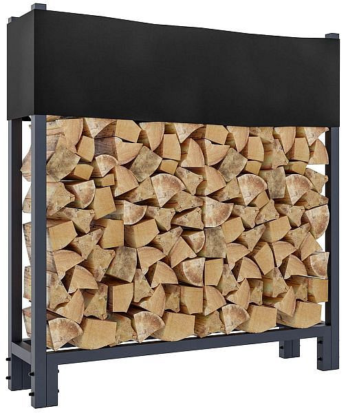 CLP Kaminholzständer Abdeckplane Martin 25x110x115 cm, anthrazit, 323156