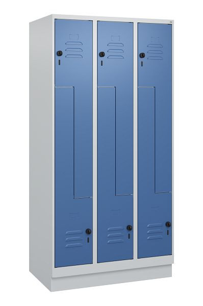 C+P Z-Spind Classic PLUS, Sockel, 6 Abteile, 1800x900x500mm, 7035/5023, Drehriegel, 0800237-306 S10005