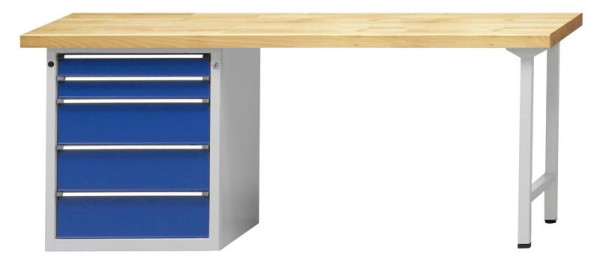 ANKE Werkbänke Kombiwerkbank, Modell 830 V, 2000 x 700 x 890 mm, RAL 7035/5010, BMP 40 mm, 410.945