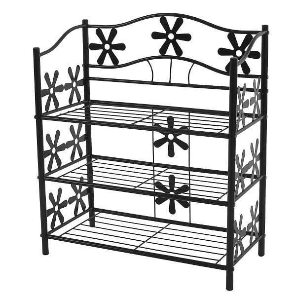 Mendler Regal Metall Bücherregal Schuhregal Standregal Genf, 3 Böden, Höhe 70cm, 29367