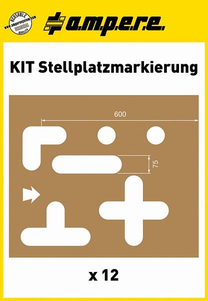 Ampere Schablonen KIT Stellplatzmarkierung, 1 Set a 12 Schablonen, 630251002