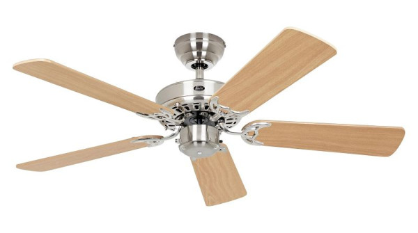 CasaFan Deckenventilator Classic Royal 103 Chrom gebürstet-Bucheche/Kernbuche, 510315