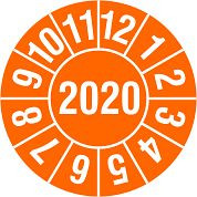 SafetyMarking Prüfplakette - mit Jahresfarbe, Jahreszahl: 2019, Jahr der Prüfung: 2019, Ø 1,5 cm, Folie, selbstklebend, VE: 40 Stück/Bogen, 30.3710-2019