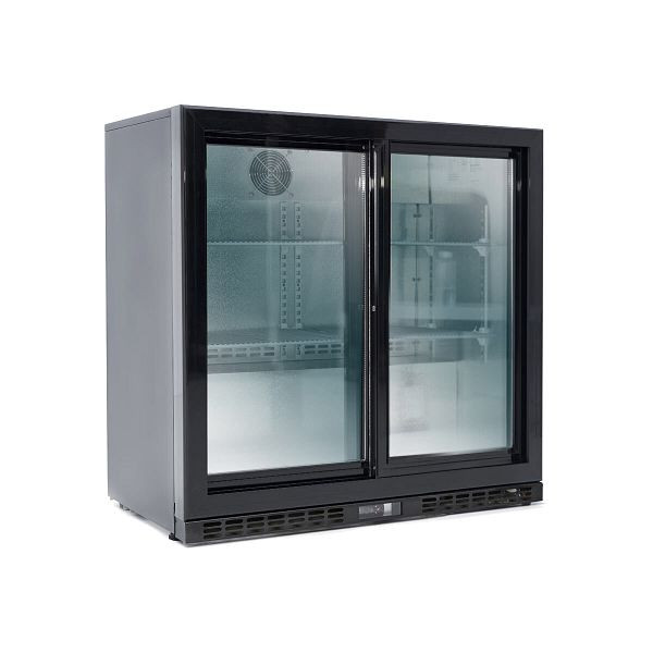 Vaiotec Barkühlschrank schwarz / 2 Glasschiebetüren, Höhe 900 mm, 900 x 520 mm, 11977