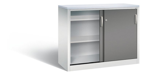 C+P Sideboard mit Schiebetüren Acurado, H1000xB1200xT500mm, Farbe: Lichtgrau / Vulkangrau, Bügelgriff, 2056-00 S10099