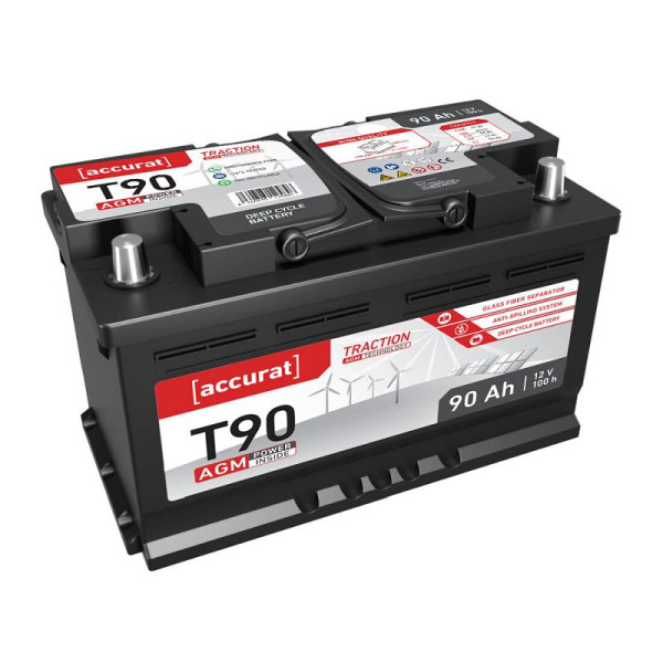 Accurat Traction T90 AGM DIN Versorgungsbatterie 12V 90Ah, VBB-AGM-T90