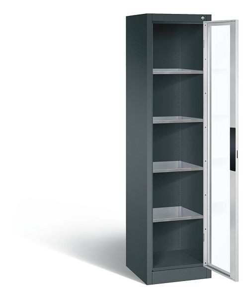 C+P Werkzeugschrank Acurado, H1950xB502xT500mm, Farbe: Anthrazitgrau / Lichtgrau, Muldengriff, 8901-055 S10054