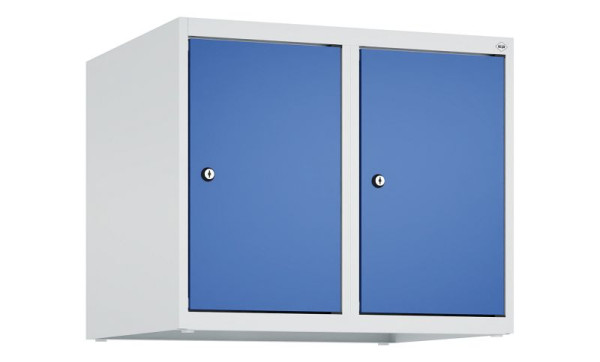 C+P Schrankaufsatz Classic PLUS, Aufsatzschrank, 7035/5010, Zylinderschlösser, 500x600x500mm, 2 Abteile, 080090-20 S10018