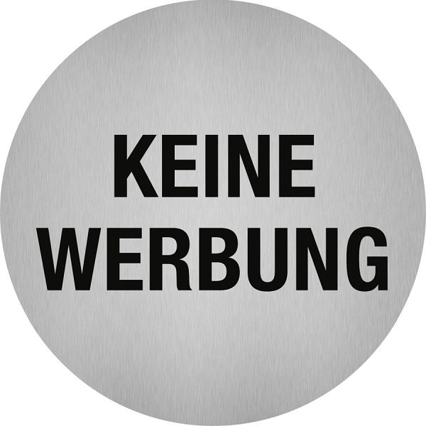 Moedel Piktogramm Keine Werbung, Edelstahl, selbstklebend, Ø 50 mm, 52507