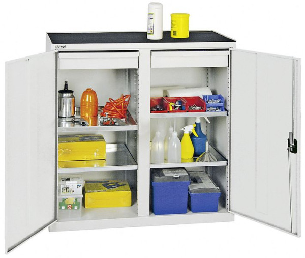 stumpf Werkzeug- und Materialschrank Serie 2000, 7035/7035, 2 Schubladen, Mitteltrennwand, 4 Fachböden, 2002207