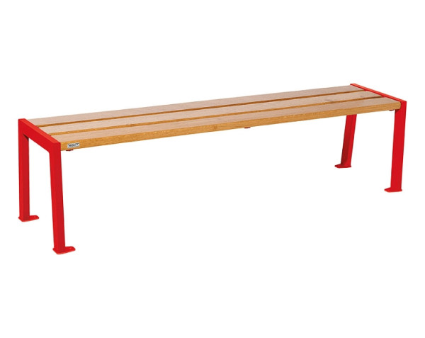 Procity Sitzbank Ohne Rückenlehne Silaos 1800 mm, Holz & Stahl, helle Eiche/RAL 3020, 209632.3020.CHEC