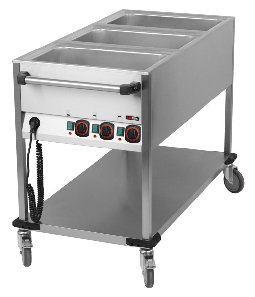 RM Bain-Marie-Wagen-Fahrbar 3x GN 1/1, 600x1300x900 mm, BMPK-3120