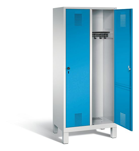 C+P Garderobenschrank Evolo, H1850xB810xT500mm, Farbe: Lichtgrau / Lichtblau, 48010-22 S10001