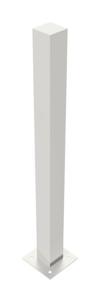 Schake Edelstahlpfosten 70 x 70 mm, ortsfest, für Dübel Befestigung mit Bodenplatte 150 x 150 mm, ohne Verschluss, ohne Öse, 4070P