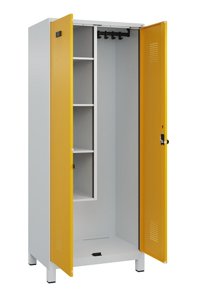 C+P Putzmittel-Spind Evolo PLUS, mit Füßen, 2 Abteile, 1950x800x500mm, 7035/100, Drehriegel, 049110-02 S10000