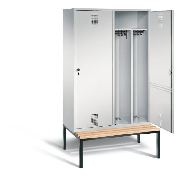 C+P Schwarz-Weiss-Spind Evolo, H2090xB1190xT500mm, Farbe: Lichtgrau, 48250-40 S10001