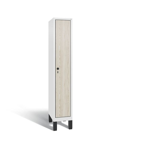 C+P Spind Evolo, 1 Abteil, H1850xB320xT500 mm, Weiß/MDF Esche, 48010-10 S10210