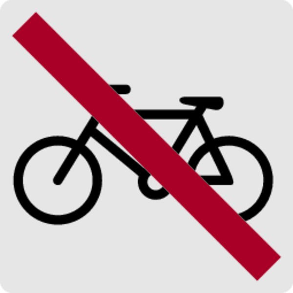 Schilder Klar Piktogrammschild Fahrrad verboten, 60x60x0.5 mm Aluminium glatt, 1226/51