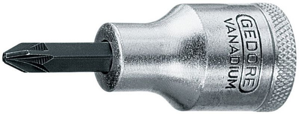 GEDORE Schraubendrehereinsatz 1/2'' für Kreuzschlitzschraben PZ 2, 6156680
