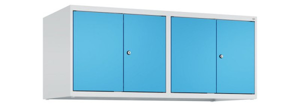 C+P Schrankaufsatz Classic PLUS, C Aufsatzschrank Classic PLUS, 4 Abteile, 500x1200x500mm, 7035/5012, Zylinderschlösser, 080092-40 S10019