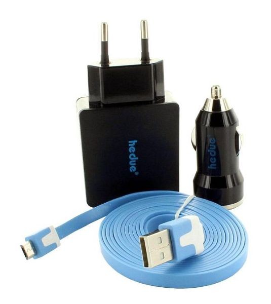 hedue Micro-USB-Kabel, Ladegerät, Auto-Adapter, R002