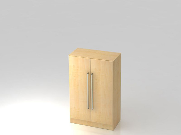 Hammerbacher Schrank 3OH mit Sockelblende Chromgriff Ahorn/Ahorn, 80x42x127 cm (BxTxH), V7550/3/3/CE