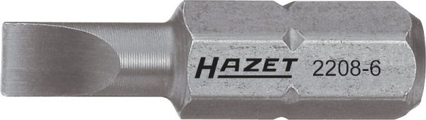 Hazet Bit, Sechskant massiv 6,3 (1/4 Zoll), Schlitz Profil, 1 x 6 mm, 2208-9