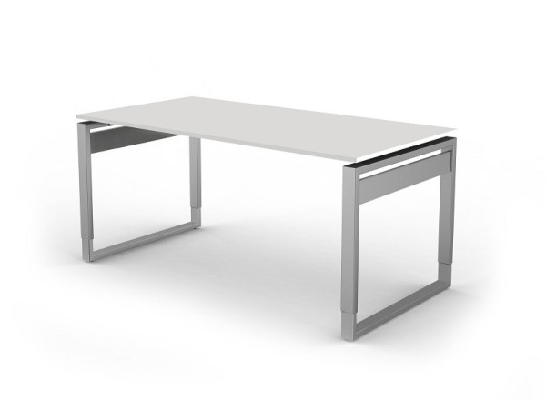 Kerkmann Schreibtisch mit Bügelgestell, Form 5, B 1600 x T 800 x H 680-820 mm, Weiß, 11403110