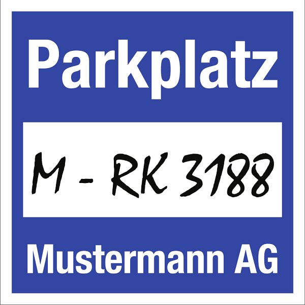 Moedel Parkplakette mit weißem Firmeneindruck, Folie, 80x80 mm, VE: 50 Stück, 56987