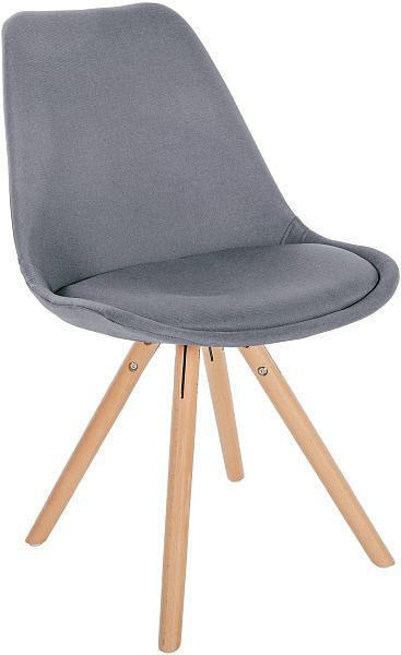 CLP Stuhl Sofia Stoff Rund, hellgrau, 321633, 4251756485443
