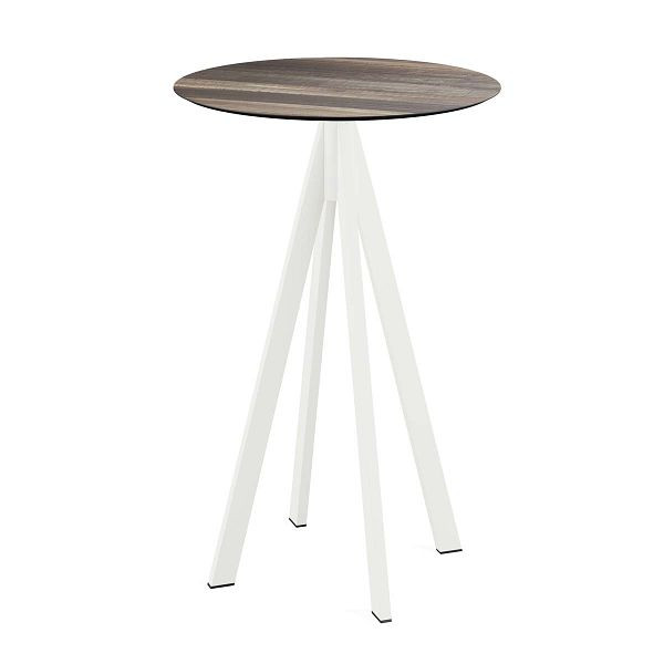 Feros Infinity Stehtisch Weiß gestell + Tropical Wood HPL Ø70 cm, 120051270