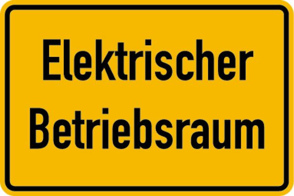 Schilder Klar Gebäudekennzeichnung Elektrischer Betriebsraum, 300x200 mm Folie selbstklebend, 231/61