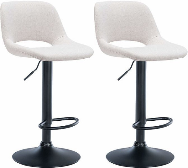 CLP Barhocker Camden Stoff schwarz, creme, VE: 2 Stück, 325138